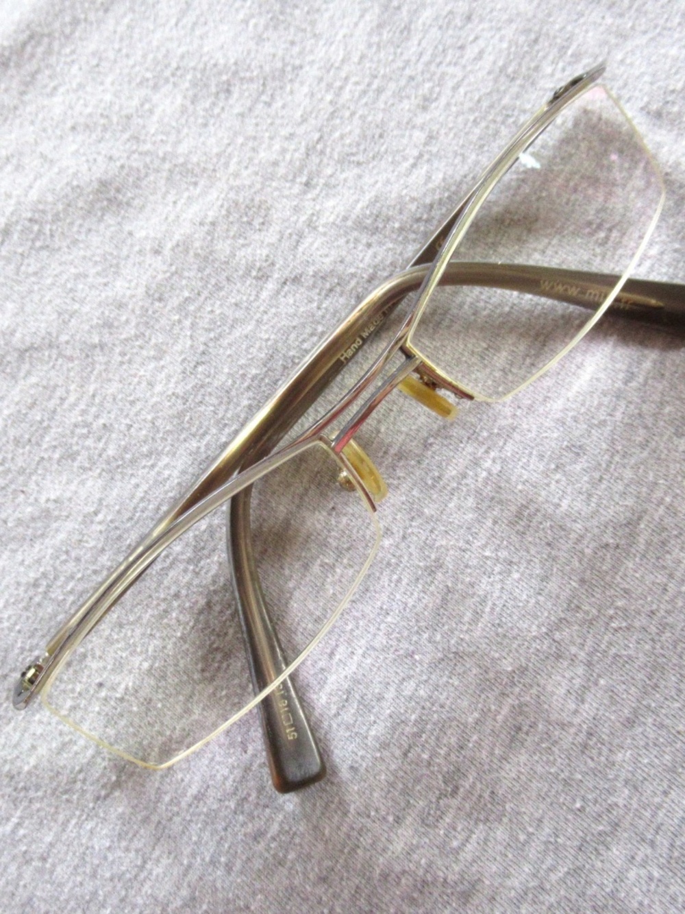 Alain Mikli Paris AO505.08 Eyeglasses Frames Gray 51 18 135 Half Rim Hand Made